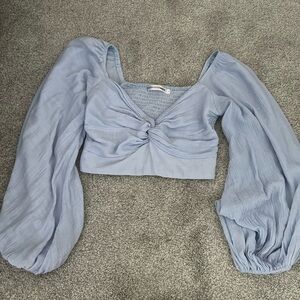 Morning mist light blue long sleeve top